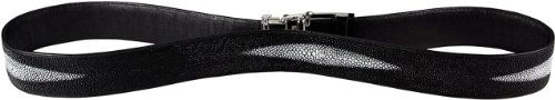 Genuine stingray leather belt Black 48" (122 cm.) Premium Product from Thailand3