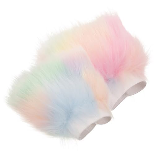 COSMEVIVI Women's Arm Warmers Furry Wrist Cuffs Hand Muffs for Women for Cold Days Elegant Chic