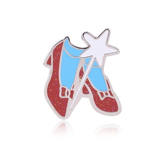 Rubys Red Shoes Slippers Brooch For Movie Lover Magical Themed Decor Jewelry (red shoes brooch)