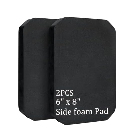 TWINFALCONS Tactical Airsoft Side Foam Plates 8" x 6" EVA Airsoft Paintball Foam SAPI Pad for Vest Inner Liner Foam Plates (Black:Side-2PCS)