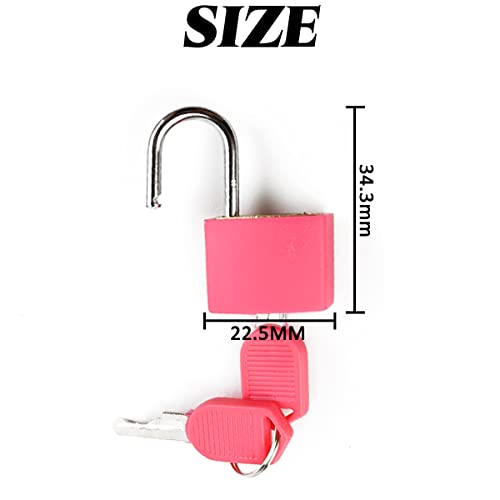 GXXMEI 10PCS Suitcase Locks with Keys, Small Luggage Padlocks Metal Padlocks Mini Keyed Padlock for School Gym Classroom Matching Game (10 Colors) - Thumbnail 2