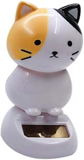 Solar Wobble Figures, Solar Dancing Cat, Bobble Head Cat Ornaments, Innovative Cat Solar Figure Statue Car Dashboard Decorations Ornaments Solar Bobble Head Figures, Solar Power Kits, Auto Decoration