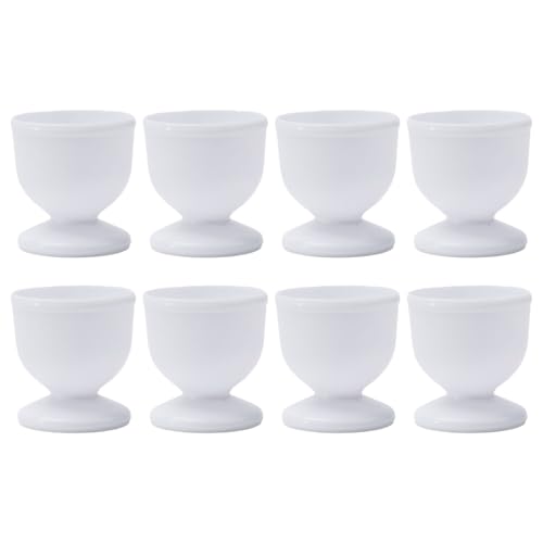 Filteilect Eierbecher aus Kunststoff, 4er oder 8er Set, weiße Eierhalter für hart oder weich gekochte Eier, Frühstücksgeschirr für Küche Esszimmer – Bild 7