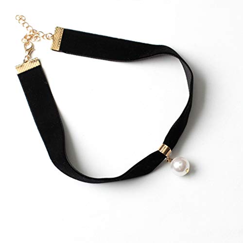 Foto von TENDYCOCO Perlenhalskette Damen Schwarzer Choker Mit Perlen Elegante Halskette Für Alltag Hochzeit Verlobung Party Abschlussfeier Geschenk Für Frau Mutter Freundin