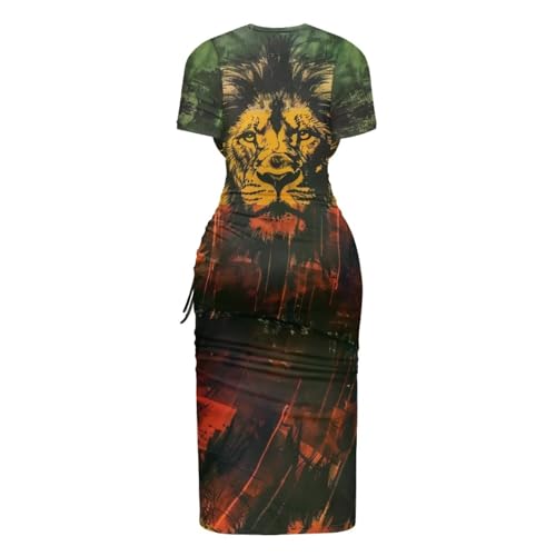 Image of Short Sleeve Dress for Women,Sexy Bodycon Dress,Plus Size Slit Dress,String Design s-4xl