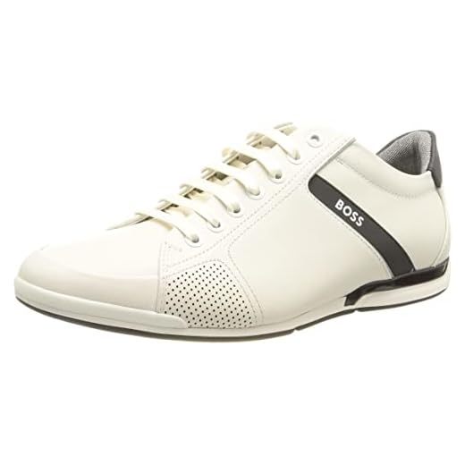BOSS Saturn_Lowp_lux4 A, Zapatillas Hombre, White100, 44 EU