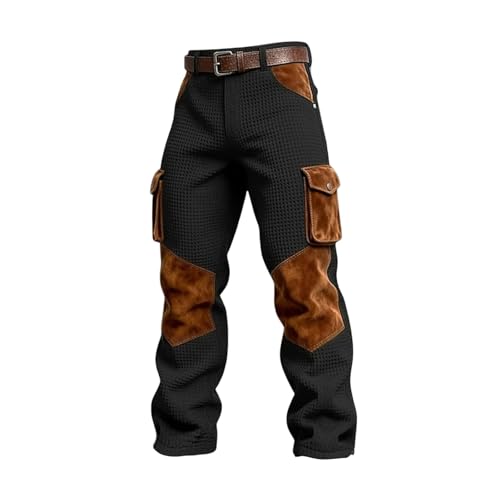 Pantalon en tricot décontracté pour homme avec poches cargo latérales