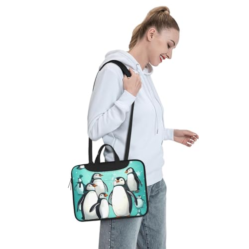 Bolso para portátil con diseño de pingüino negro 14 pulgadas miniatura 7