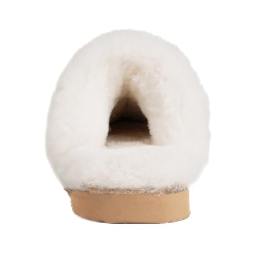 Parfeying Women's Sheepskin House Slippers Indoor Outdoor Shearling Shoes for Women3