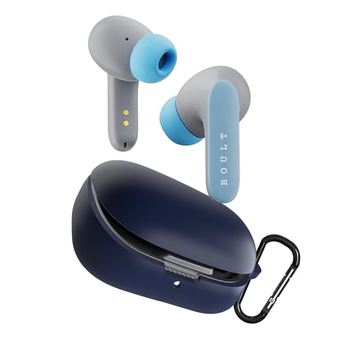 Sounce Earphone Case Cover Compatible for GOBOULT Z20 Pro, Soft Silicone Skin Case Cover Shock-Absorbing Protective Case with Keychain [Front LED Visible] - Blue