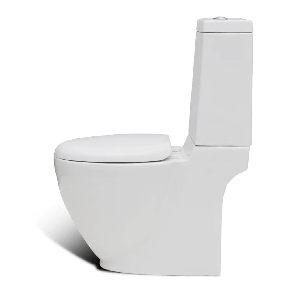 Juego de inodoro y bidé de cerámica blanca con cisterna de cierre suave, tapa de 3/6 litros, para dos cantidades, juego completo para baño e invitados, higiénico, fácil de limpiar