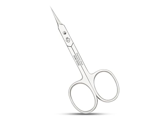 Nail Scissors Curved - Professional Stainless Steel Manicure, Grooming Scissors for eyebrow, Mustache, Nose Hair, Eyelash, Dry Skin - Cuticle Scissors (Cuticle Scissors)
