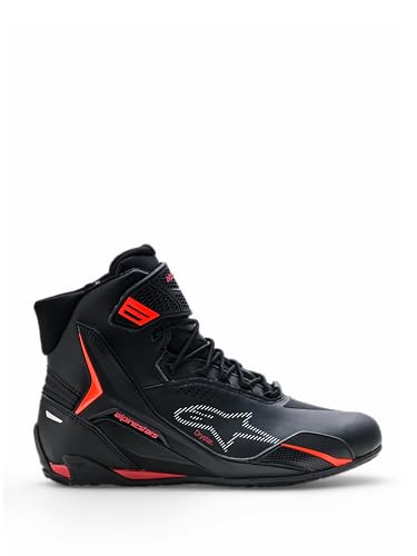 Alpinestars Faster 4 Drystar scarpe da moto impermeabili, nero/rosso, 9 (42)