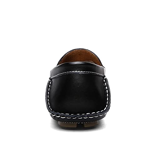 Mens Loafers Round Toe Moccasins Shoes Simple Leather Flexible Anti-Slip Resistant Classic Slip On4