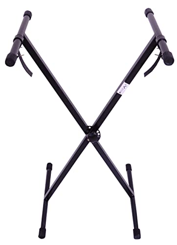 Image of Alloy Steel, Metal K-19 Pro Keyboard Stand, Six Angle Adjustable Heavy Duty Big Size, Black Piano Stand