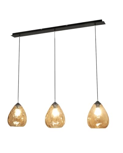 Suspension Gisella FABAS LUCE en verre ambre pour sublimer un plafond haut