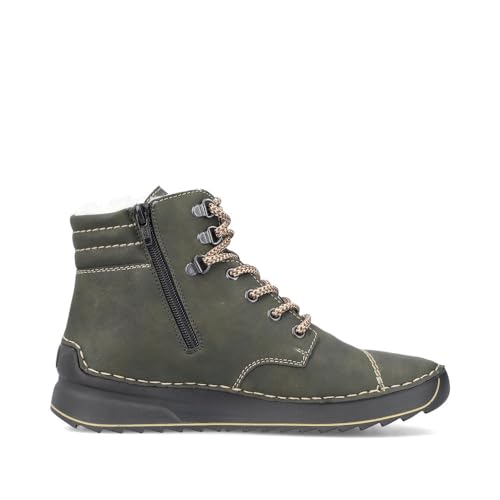 Rieker Damen Schnürstiefeletten 51545, Frauen Stiefeletten,uebergangsschuhe,uebergangsstiefel,Chukka Boots,schnürboots,grün (54),38 EU / 5 UK