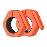 Suojim Standard Spin-Lock Barbell Anti-Slip Nuts Universal Magnetic Barbell Collars Quick Release Spin Lock for Ezor Deadlift Hex Bar for Barbell(Orange)