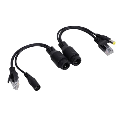 Adaptador divisor POE pasivo 12V para cámaras IP y puntos de acceso inalámbricos, material ABS resistente (Negro) miniatura 3