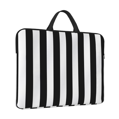 Funda protectora para laptop 14 pulg rayas blanco y negro miniatura 2