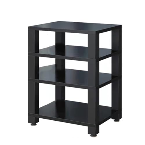 Étagère de rangement ouverte composants audio vidéo noire hifi meuble multi-niveaux