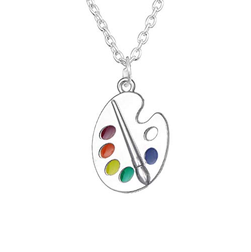 CHOORO Colorful Paint Palette Pendant Necklace/Bracelet Artist Painter Bracelet/Necklace Art Student Art Teacher Gift