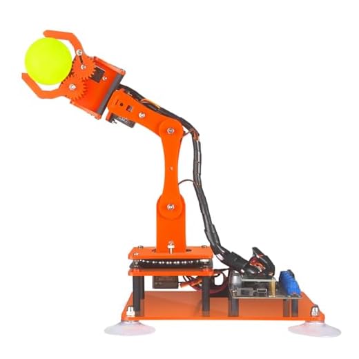 Adeept 5-DOF Robot Arm Kit Programmabile STEM 5 Assi Robotic Braccio con Display OLED Robot Fai Da Te Modello Buliding Kit Compatibile con Arduino IDE (PDF Tutorial tramite Download Link) (Arancione)