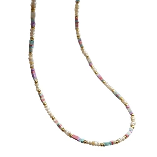 Gemelise ジェメリース 淡水パール×ステンレス ネックレス レディース ショート サージカルステンレス SUS316 金属アレルギー配慮 上品 華奢 カラフル パステルカラー 重ね付け 軽量 調整可能 アジャスター付き/調節可能 プレゼント ギフト