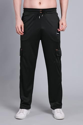 Image of Lycra Blend Cargo Track Pant for Men | Multi Pocket Lycra Stretch Fabric | Comfortable Stylish Joggers for Running Sports Casual Wear | Boys Gym Lower Activewear