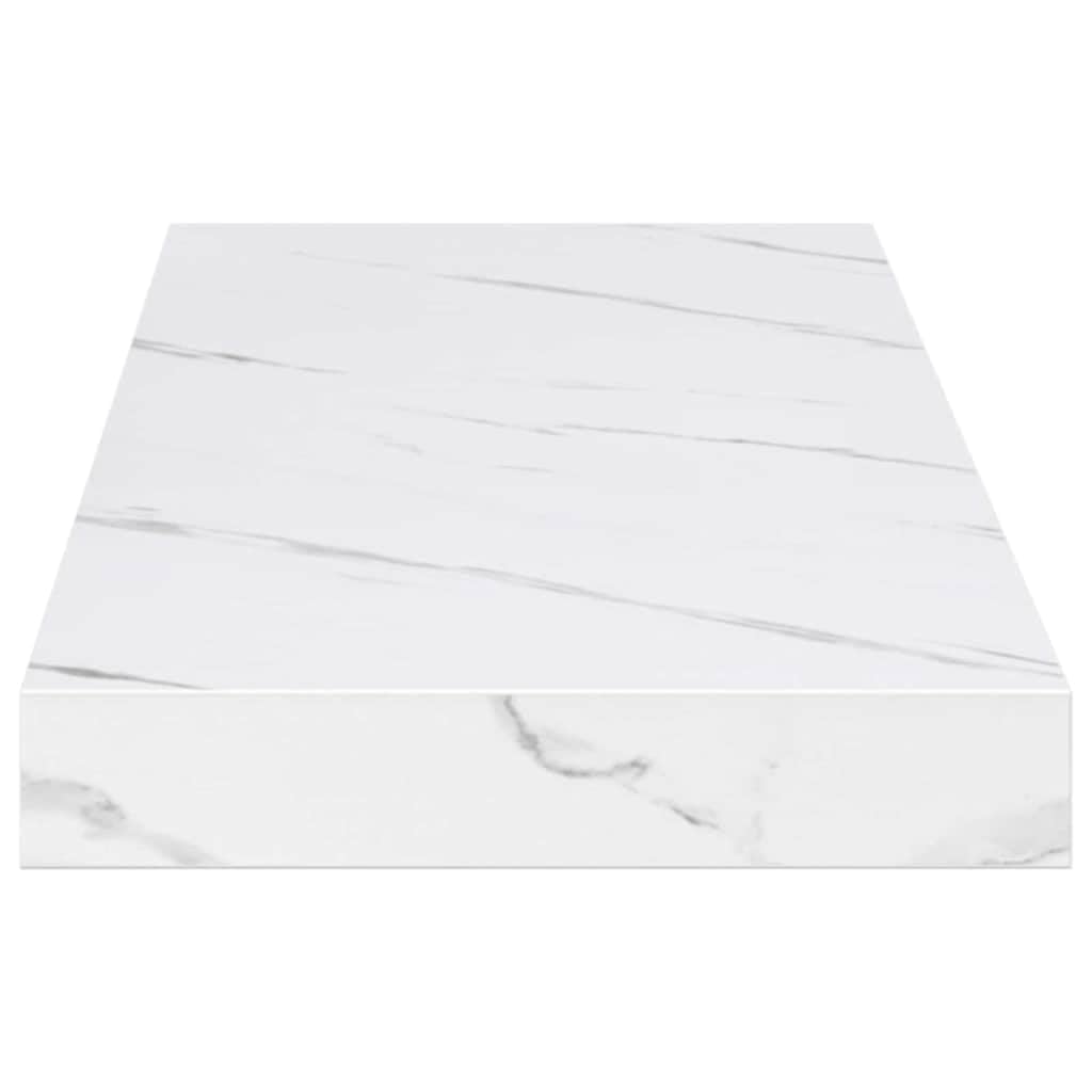 Juego de 2 estantes de pared con aspecto de mármol blanco, 80 x 23,5 x 4 cm, material de madera, estantes flotantes para el baño, para salón, dormitorio, cocina