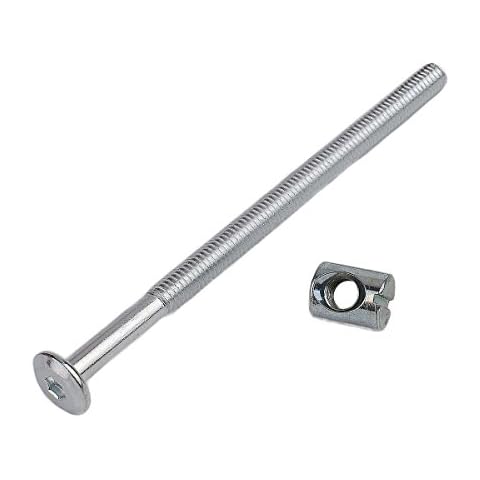 6 Sets of (6mm M6 x 100mm) Allen Head Bolt with Slotted Barrel Nut for Furniture Cot Bed Cover