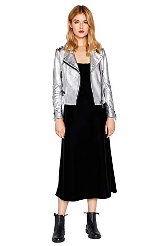 Women's Genuine Leather Jacket Lambskin Black Moto Biker Jacket Coat with Belt SmartUniverseWear2