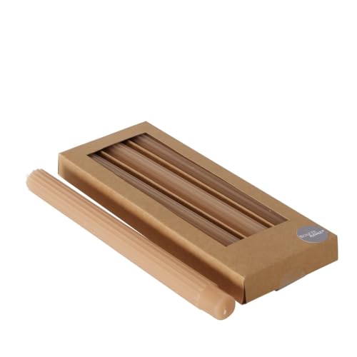 BOLTZE Classic - Candela a stelo beige, 25 cm, 4 pezzi