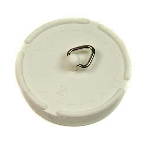 Sink Bath Plug Rubber White 50mm - 2 - 2 Inches by Thunderfix