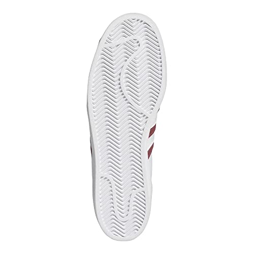 Image of adidas Originals Mens Superstar Classic Low Top Sneaker Shoe, Footwear White /Quiet Crimson /Gold Metallic, 10