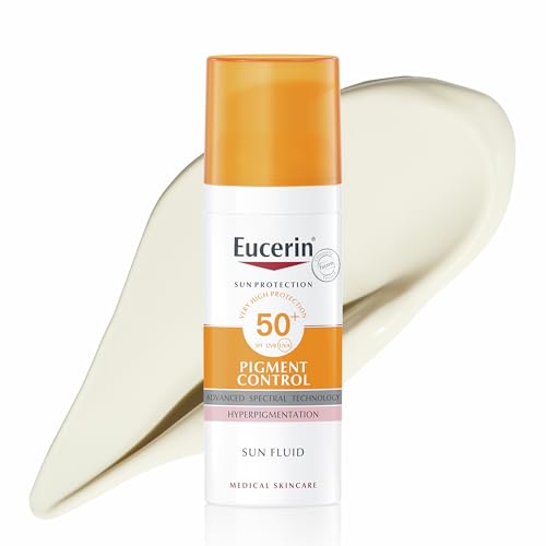 Eucerin Pigment Control Sun Fluid SPF 50+ 50 ml, Crema solare viso 50+ con filtri UVA/UVB, Protezione solare viso 50+ antimacchie e iperpigmentazione per tutti i tipi di pelle