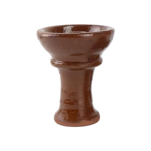 Egyptian Handmade Clay Phunnel Hookah Bowl - Thick Premium Material/Heat Resistance Shisha Nargila Bowl - Big Could for Better Hookah Smoking Session- Medium Size 3.5"" H x 3"" D, Brown - Image 6