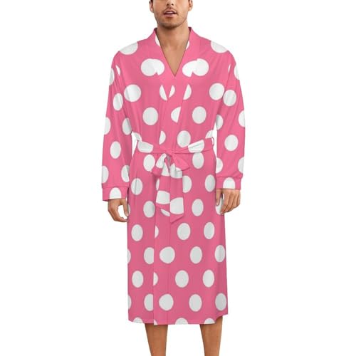 Kimono léger en robe de nuit mixte à pois roses pour vos matins doux