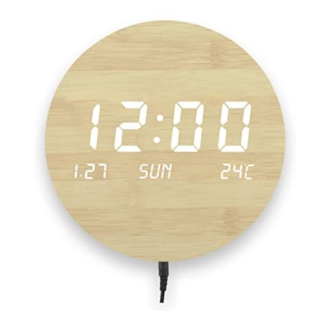 aboveClock 12 Inch 30 cm Wall Clock, Modern Quartz Silent Wall Clock, LED Wall Clocks, No Ticking, Home Accessories Decoration (Beechwood) Cover