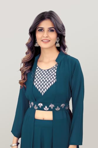 Image of Trending Womens Ethnic sets with top, Bottom, Koti| Ethnic Wear | Stitched Lehenga with Blouse and Jacket Design No LEHNGA CHOLI 7 PARENT