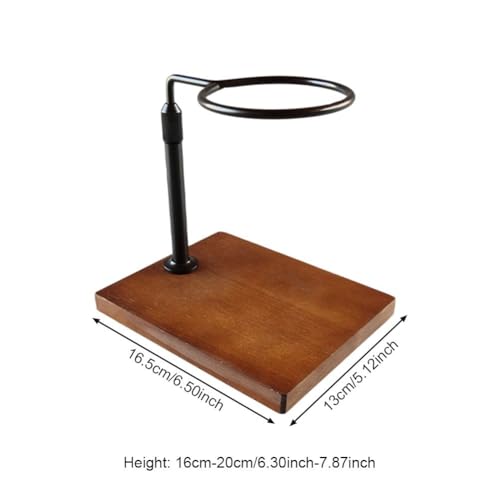 Soporte de madera para cafetera de goteo ajustable, estación de espresso elegante 4