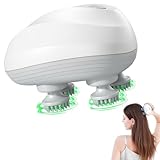 Kopfmassage Elektrisch, ADDLIVE Kopfmassagegerät, Kopfhaut Massagebürste Elektrisch, Tragbares Massagegerät IPX7 Wasserdicht mit 4 Massagegerät Kopf für Ganzkörpermassage, Entspannung