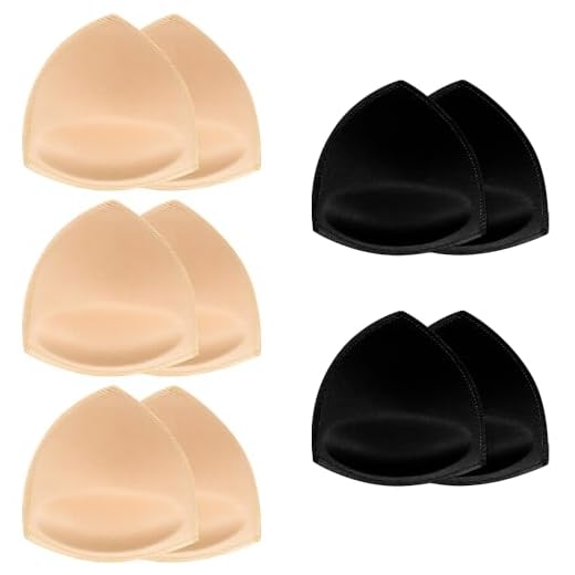 URSMART Inserções de sutiã, inserções de bojo de sutiã, inserções de sutiã push-up respiráveis removíveis para sutiã esportivo ou top de biquíni, 5 pares triângulo a/B, C/D