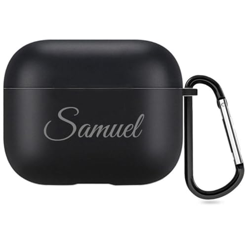 Cover personalizzata con nome Compatibile con Apple AirPods 4, copertina morbida personalizzata con stile di scrittura a mano (Nero)