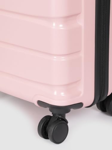 Image of Teakwood 55 CM Unisex Trolley Bag for Travel, Hard Cabin Trolley Large Travel Suitcase Bag, Lock System 360 Degree 8 Rotating Wheels (55 CM, Rose)