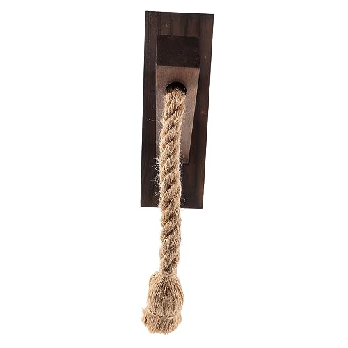 Lámpara rústica de pared Levemolo de madera noble y cuerda artesanal vintage