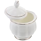 FELTECHELECTR Azucarero de Cerámica con Tapa Tarro para Condimentos Resistente a Altas Temperaturas Dispensador de Azúcar Multiusos para Cocina y Restaurante Recipiente Doméstico Práctico y