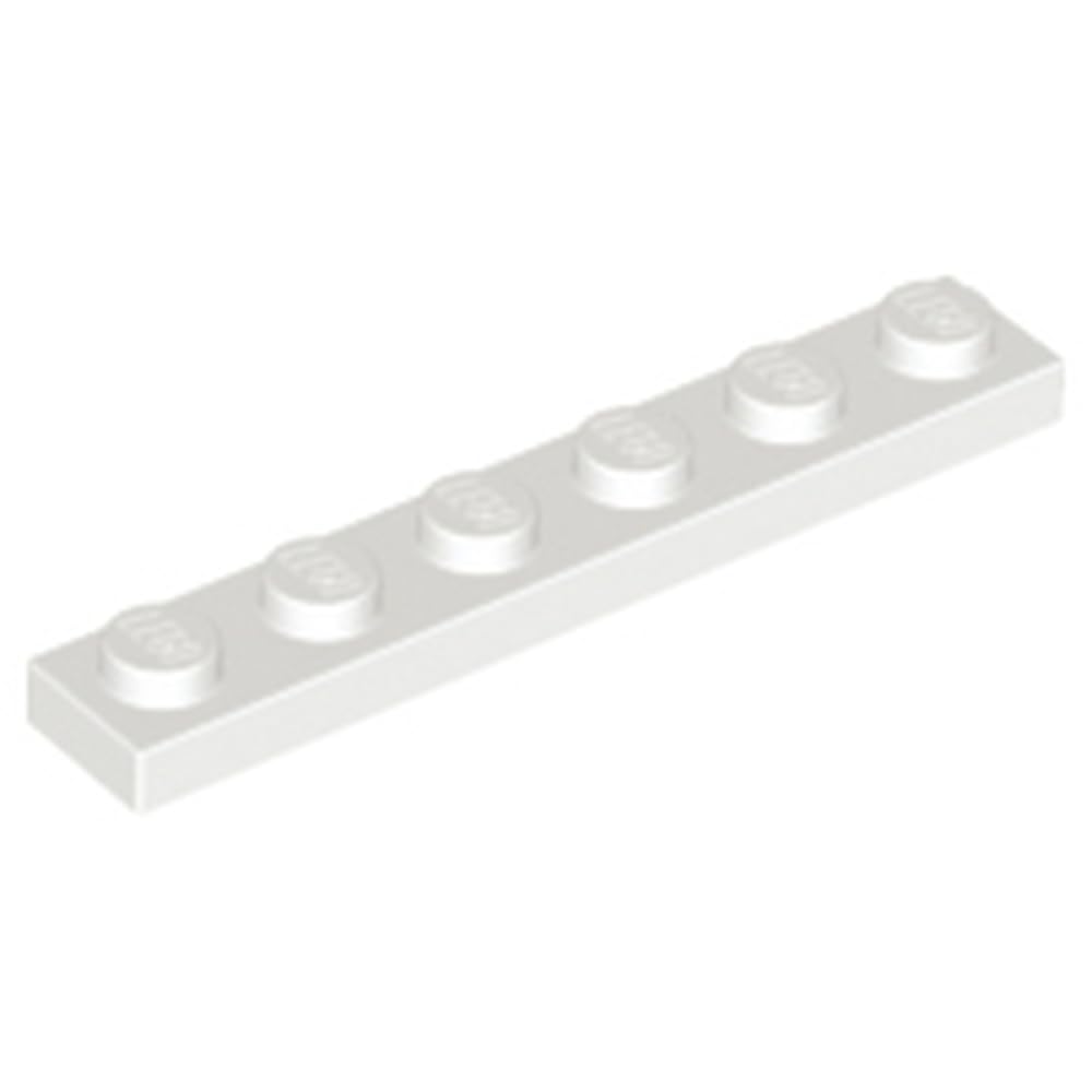 LEGO Plate 1x6, Part Number 3666, Part 3666, Choose Your Colour (White, 10, Bricks)