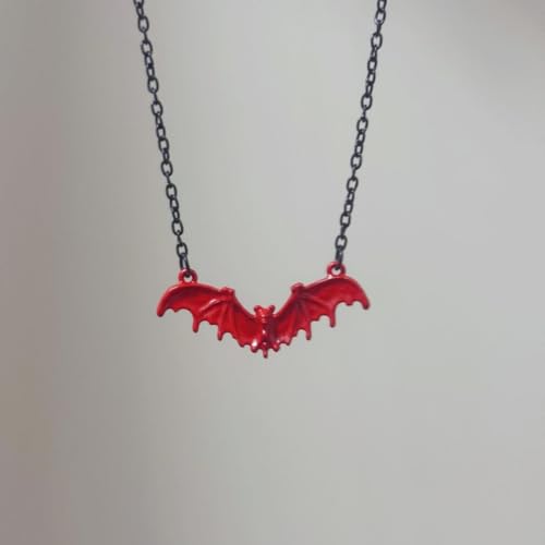Spiritrain Gothic Bat Pendant Necklace for Men Women Punk Cool Black Animal Wings Flying Neck Chain Choker Necklace for Funny Vintage Halloween Party Fashion Jewelry Gifts2