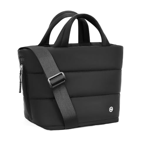 CHOLISS Small Puffer Tote Bag for Women - Quilted Crossbody Bags, Puffy Nylon Satchel Travel Handbags Cover